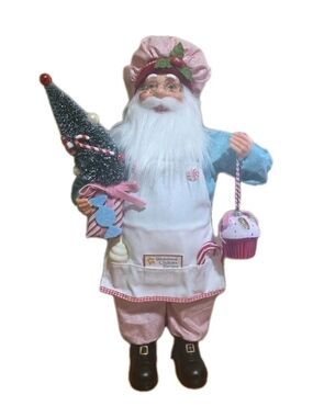 Santa Claus Baker Windy Hill Decor  18" featuring pastel pink Cupcake